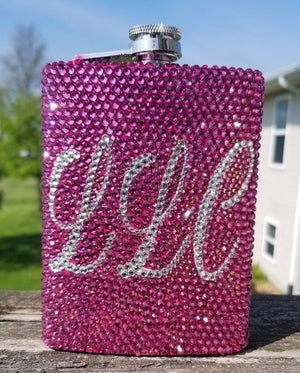 Custom Rhinestone Flasks - Charmed By TJ