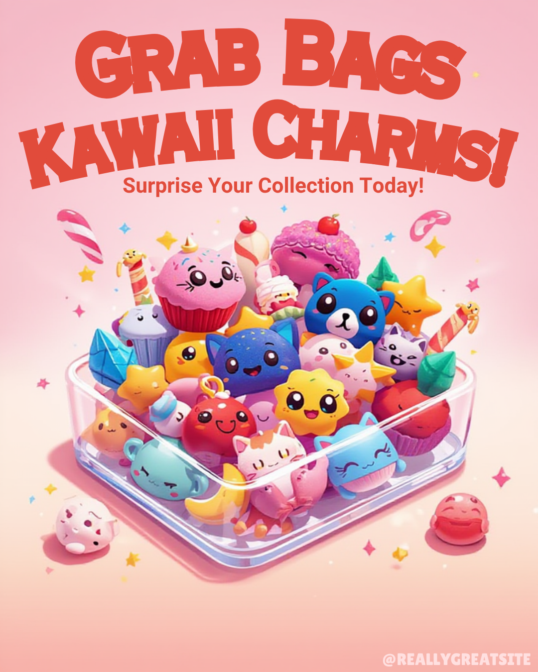 Kawaii Cabochon Grab Bag - Cabochons - Flat Back Resins - Random Charms