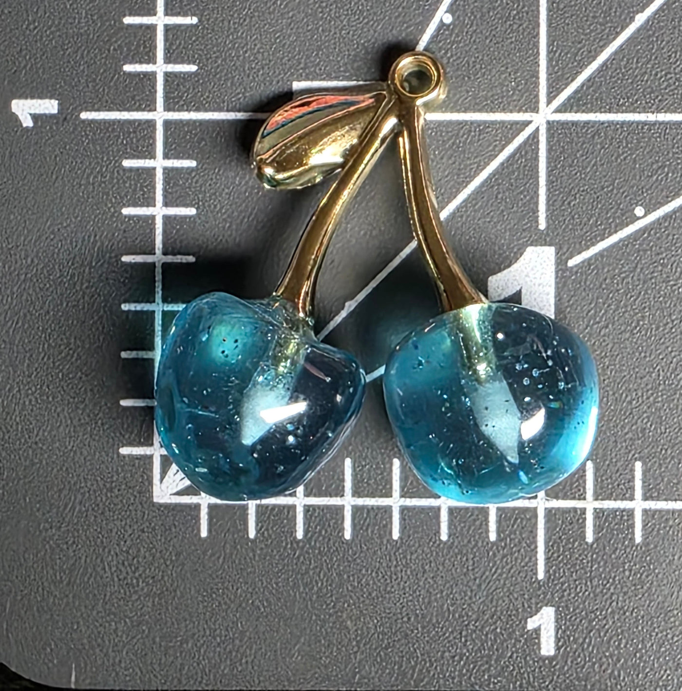 Resin Enamel Cherry Fruit Charms - Cute Cherry Pendant 2pcs