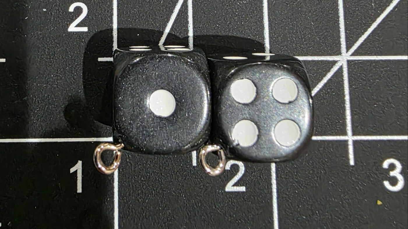 Dice Charms/ Colorful Dice Charms/ Lucky Dice Pendant 2pcs