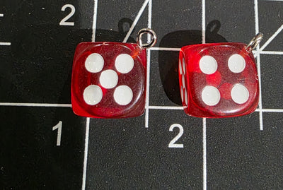 Dice Charms/ Colorful Dice Charms/ Lucky Dice Pendant 2pcs