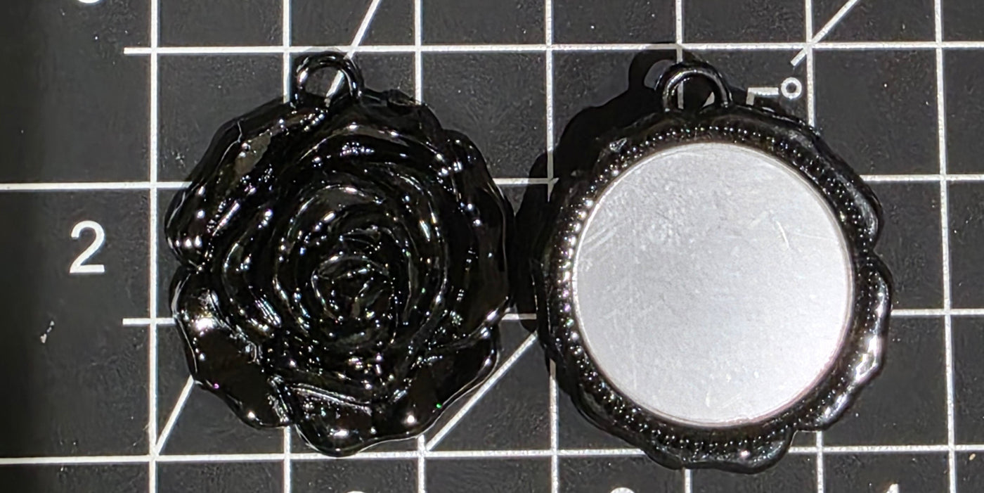 Resin Rose Mirror Pendant- 1 pc