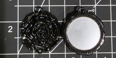 Resin Rose Mirror Pendant- 1 pc
