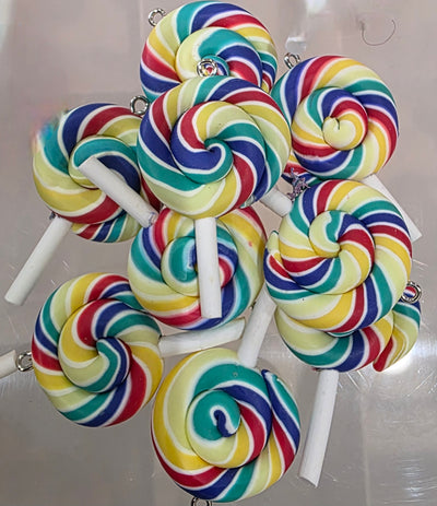Rainbow Lollipop Charm | Kawaii Charm/Resin 1 PC Charm Pendant