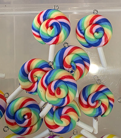 Rainbow Lollipop Charm | Kawaii Charm/Resin 1 PC Charm Pendant