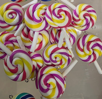 Rainbow Lollipop Charm | Kawaii Charm/Resin 1 PC Charm Pendant