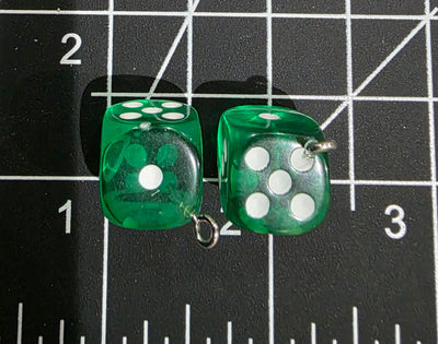Dice Charms/ Colorful Dice Charms/ Lucky Dice Pendant 2pcs