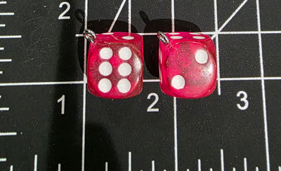 Dice Charms/ Colorful Dice Charms/ Lucky Dice Pendant 2pcs