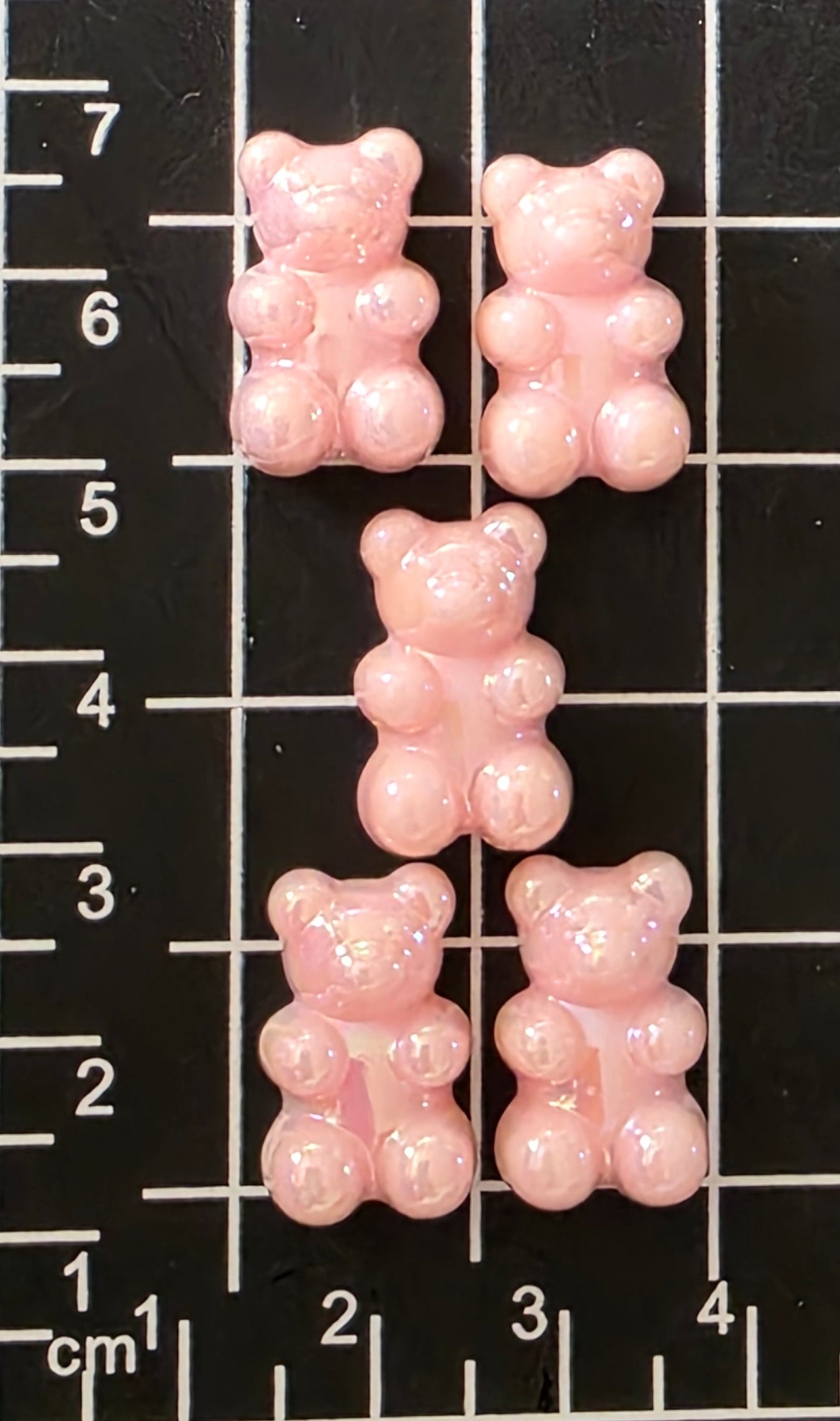 5pc Gummy Bear Charm (AB Coated) -Candy Charm -Rainbow Charm and Pendant