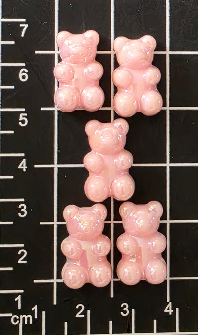 5pc Gummy Bear Charm (AB Coated) -Candy Charm -Rainbow Charm and Pendant