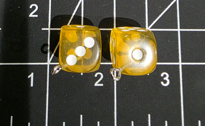Dice Charms/ Colorful Dice Charms/ Lucky Dice Pendant 2pcs