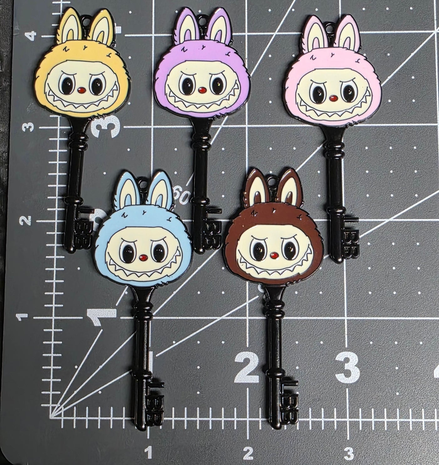 Labubu Themed Metal Key Pendant