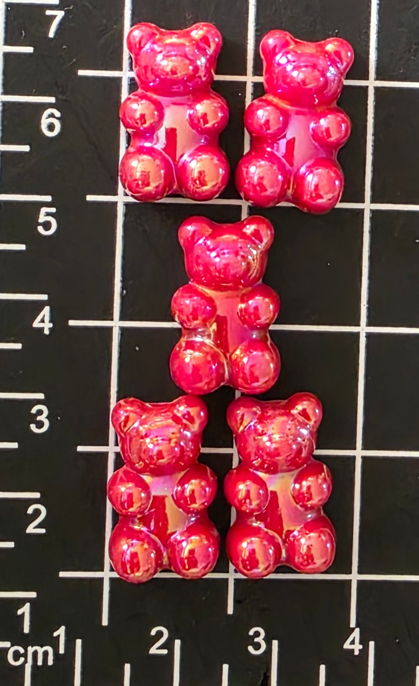 5pc Gummy Bear Charm (AB Coated) -Candy Charm -Rainbow Charm and Pendant