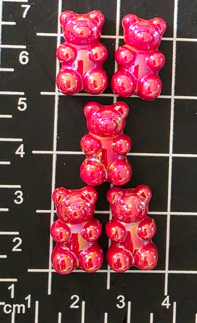 5pc Gummy Bear Charm (AB Coated) -Candy Charm -Rainbow Charm and Pendant
