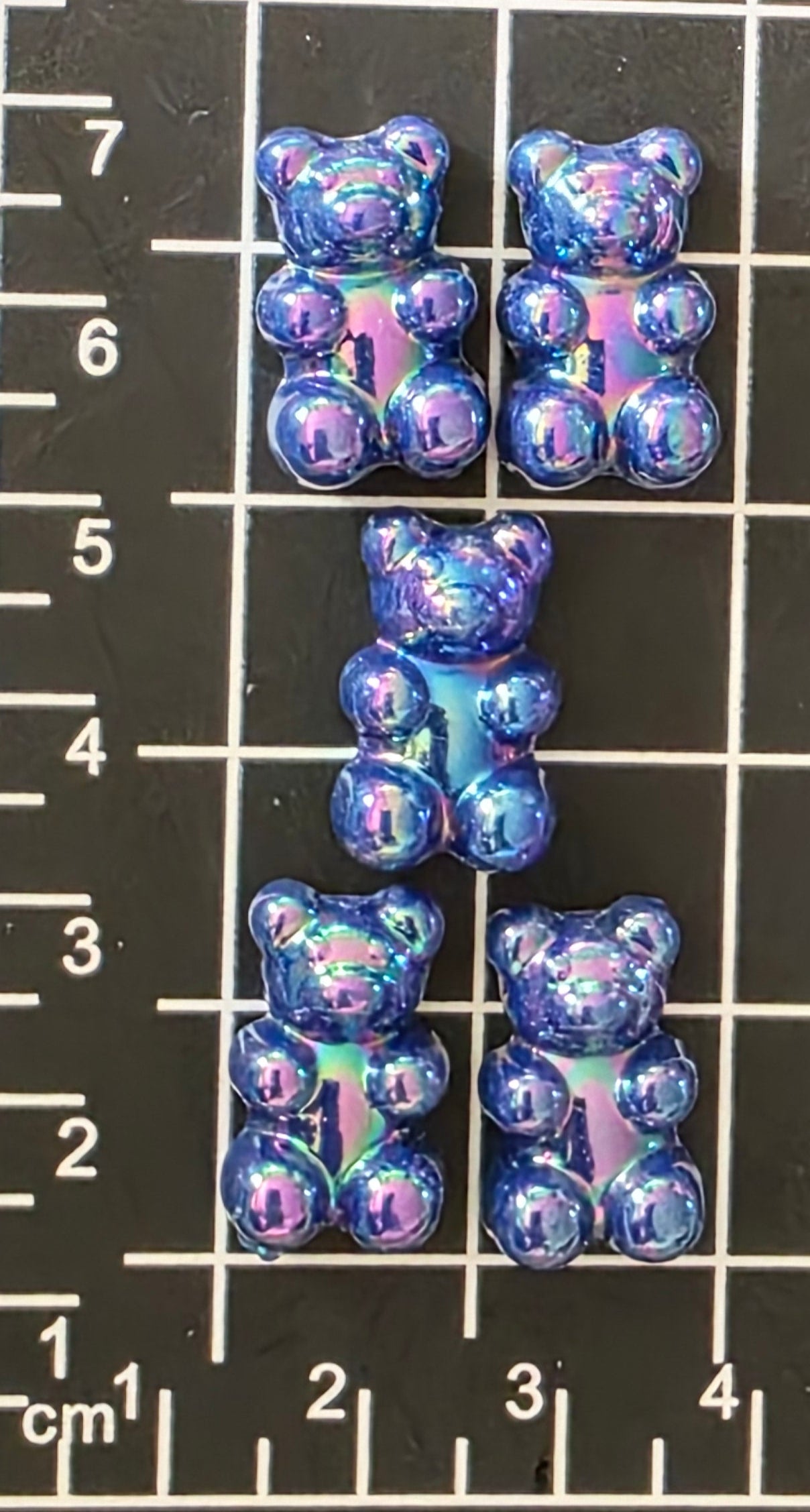 5pc Gummy Bear Charm (AB Coated) -Candy Charm -Rainbow Charm and Pendant