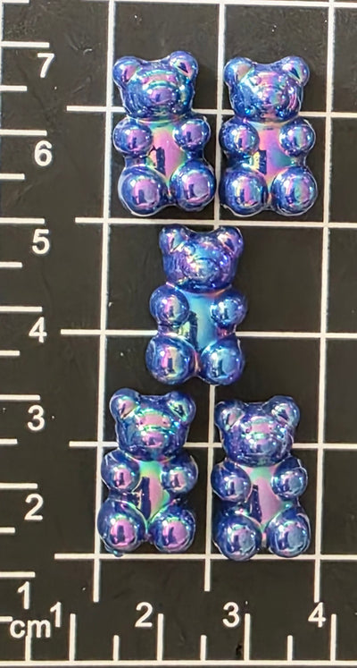 5pc Gummy Bear Charm (AB Coated) -Candy Charm -Rainbow Charm and Pendant