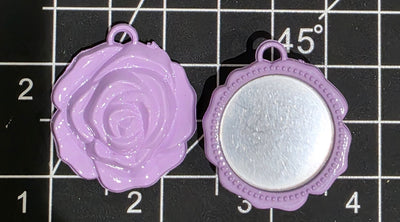 Resin Rose Mirror Pendant- 1 pc