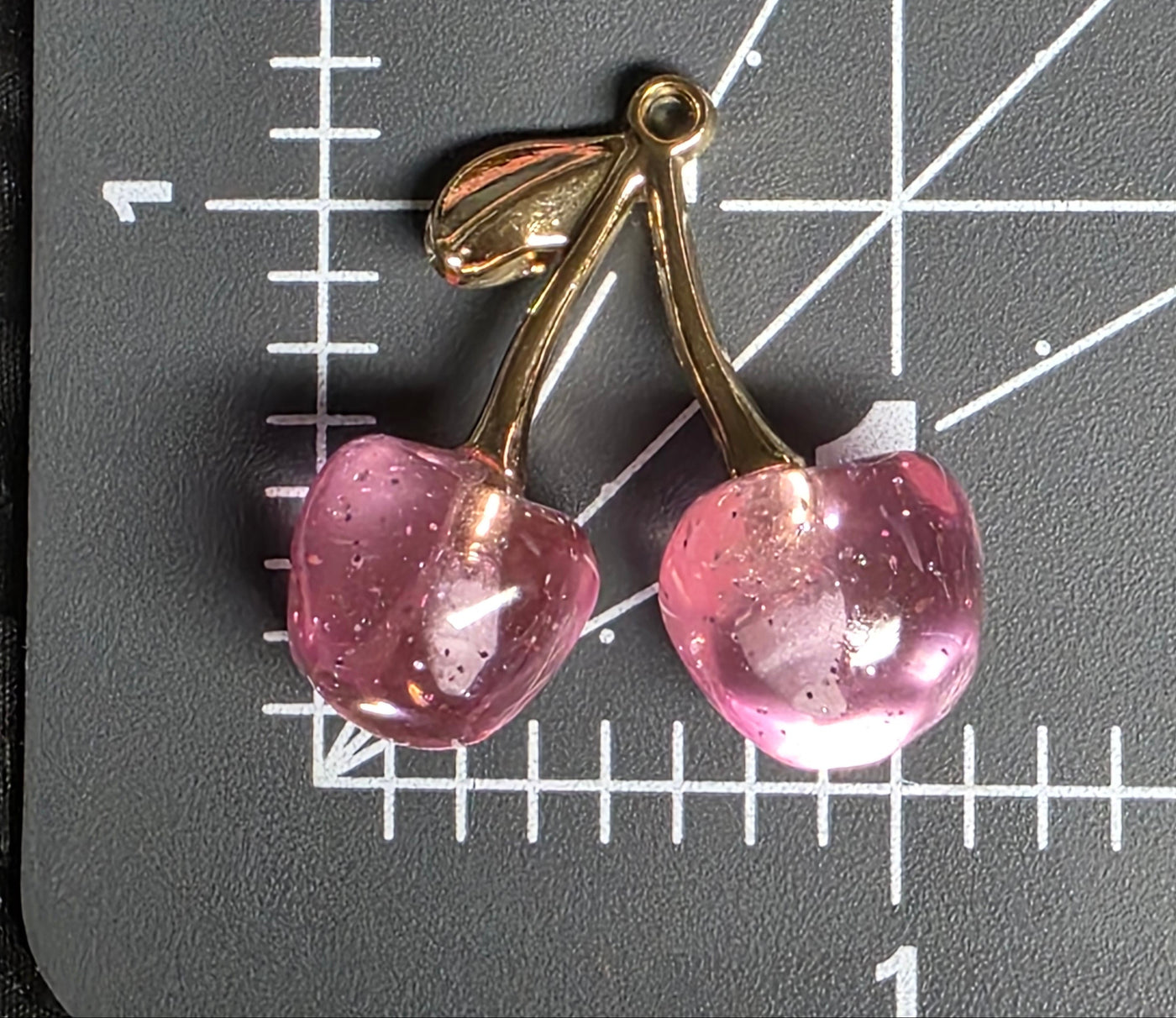 Resin Enamel Cherry Fruit Charms - Cute Cherry Pendant 2pcs