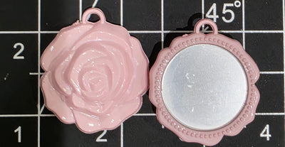 Resin Rose Mirror Pendant- 1 pc