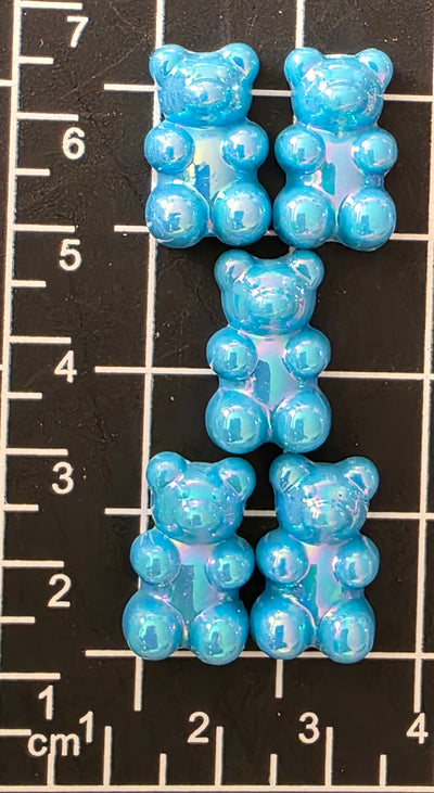 5pc Gummy Bear Charm (AB Coated) -Candy Charm -Rainbow Charm and Pendant