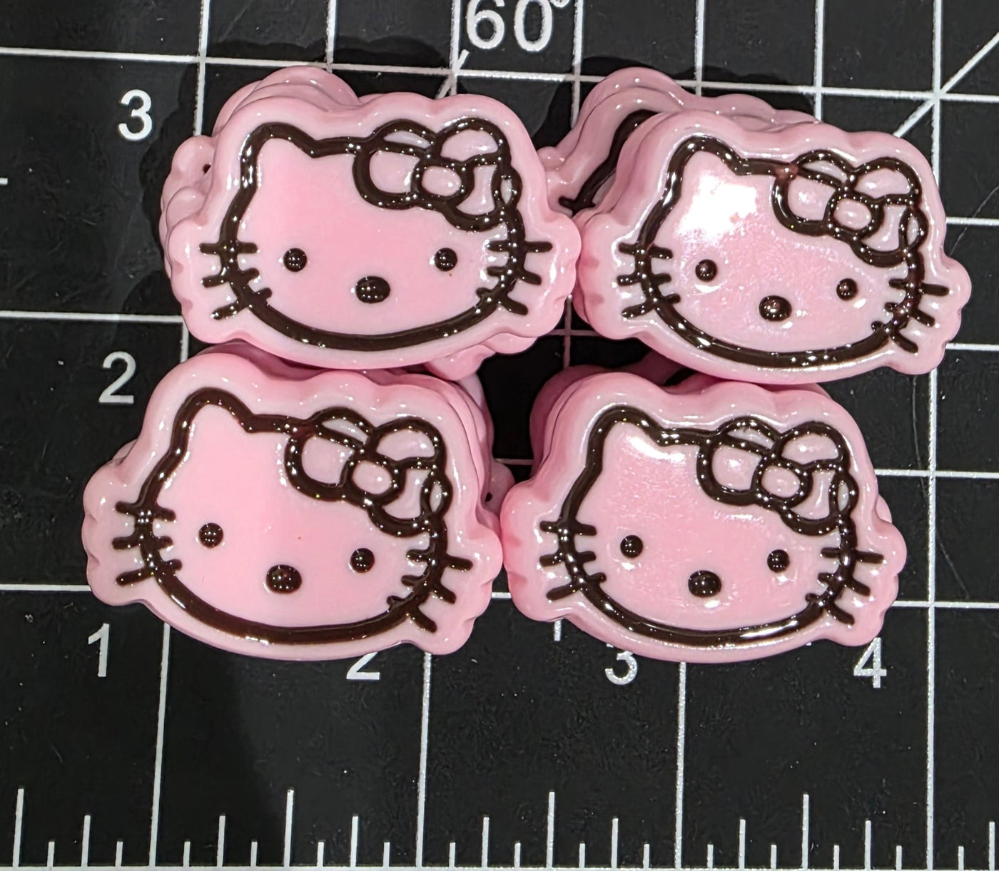 Hello Kitty Pink And Black Charms-4pcs
