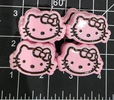 Hello Kitty Pink And Black Charms-4pcs