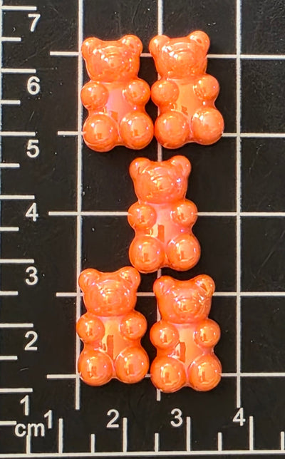 5pc Gummy Bear Charm (AB Coated) -Candy Charm -Rainbow Charm and Pendant