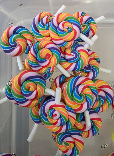 Rainbow Lollipop Charm | Kawaii Charm/Resin 1 PC Charm Pendant