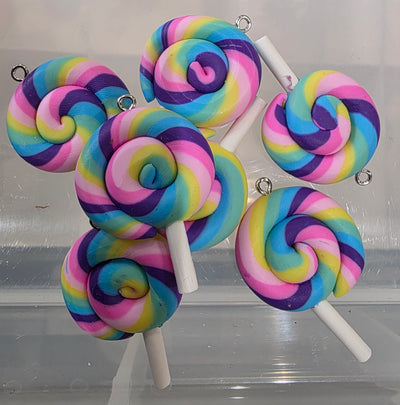 Rainbow Lollipop Charm | Kawaii Charm/Resin 1 PC Charm Pendant