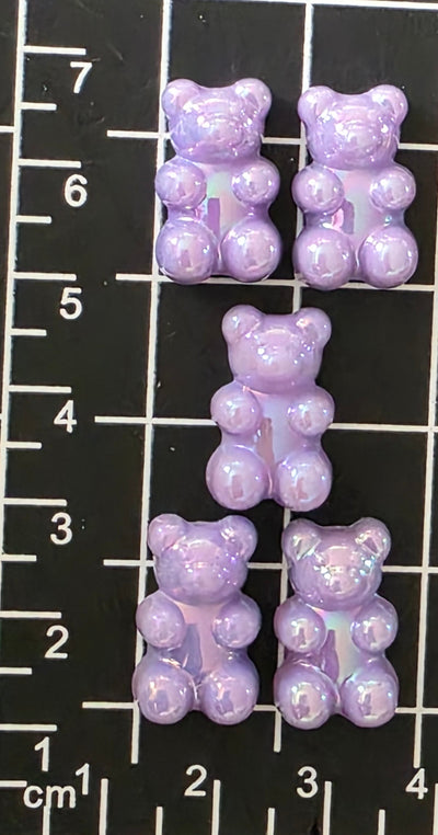 5pc Gummy Bear Charm (AB Coated) -Candy Charm -Rainbow Charm and Pendant
