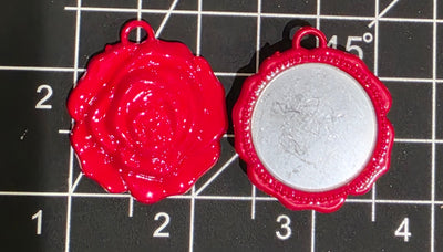 Resin Rose Mirror Pendant- 1 pc