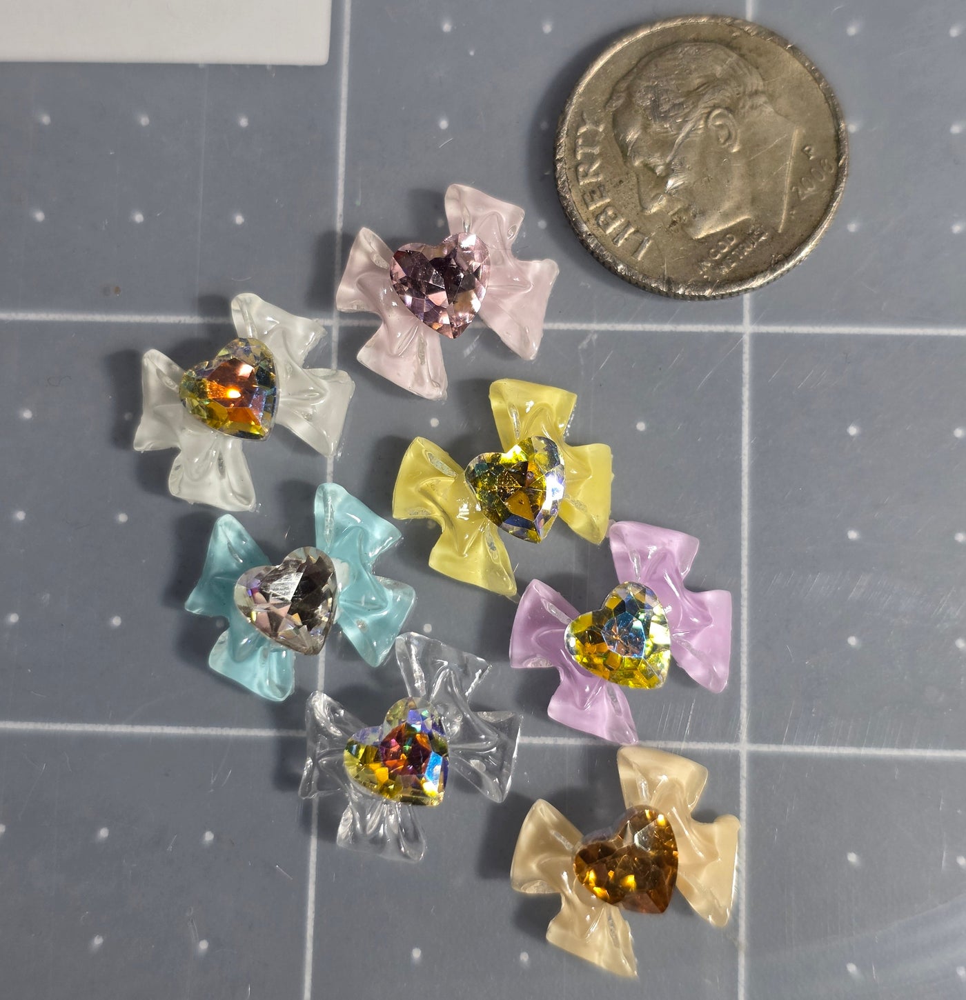 Resin Nail Charm - Rhinestone Bow