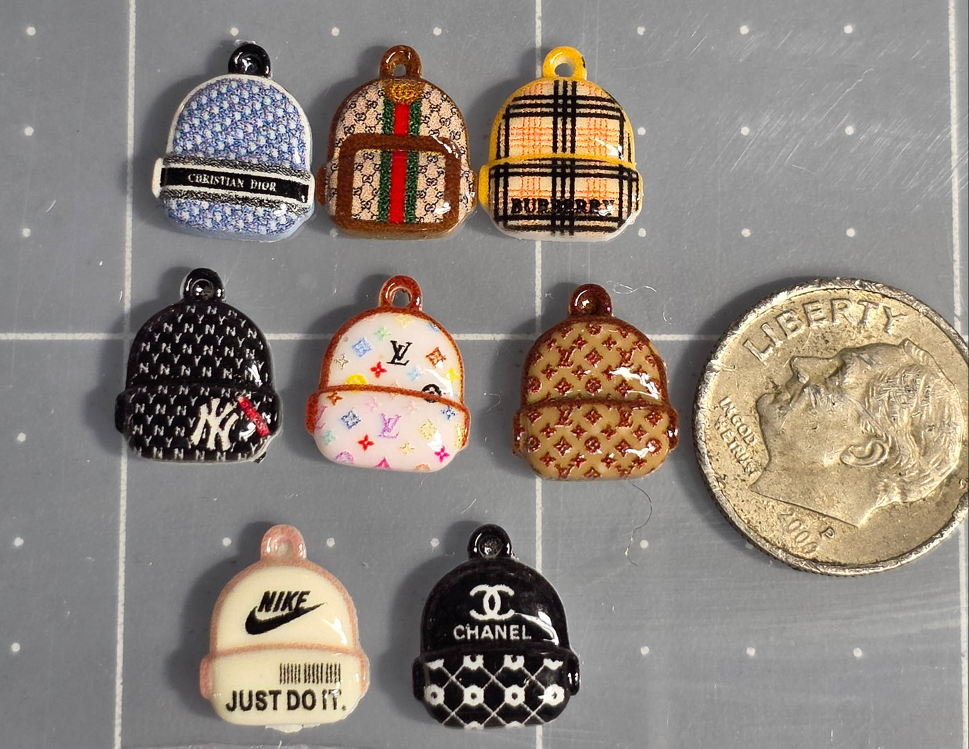 Designer Inspired Resin Nail Charm -Backpack