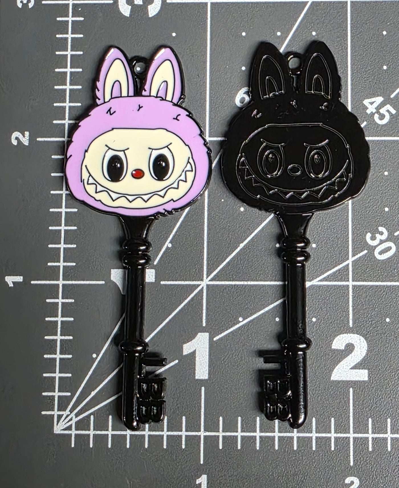 Labubu Themed Metal Key Pendant