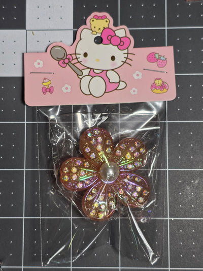 Rhinestone and Pearl Flower Resin Pendant