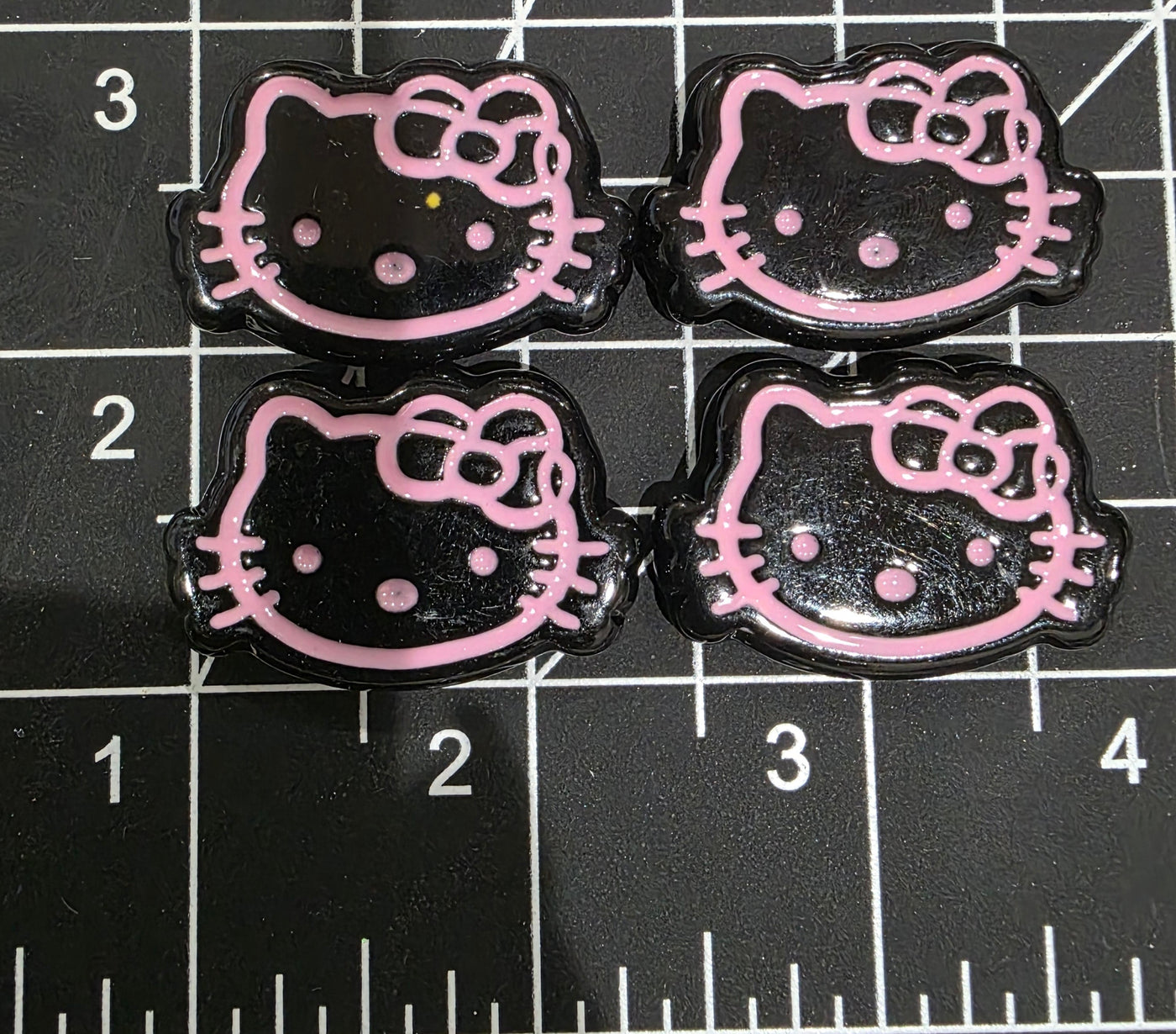 Hello Kitty Pink And Black Charms-4pcs