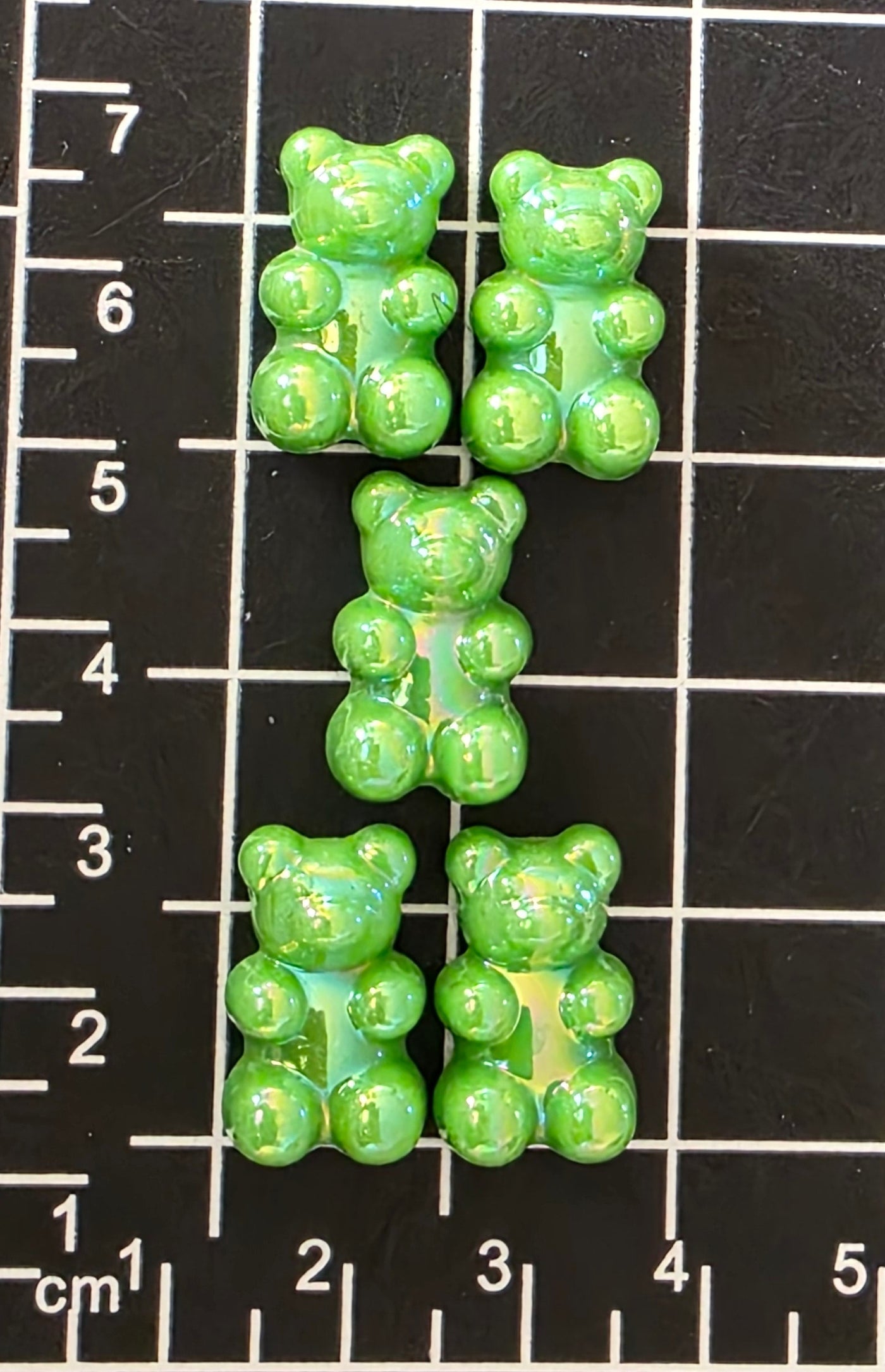 5pc Gummy Bear Charm (AB Coated) -Candy Charm -Rainbow Charm and Pendant