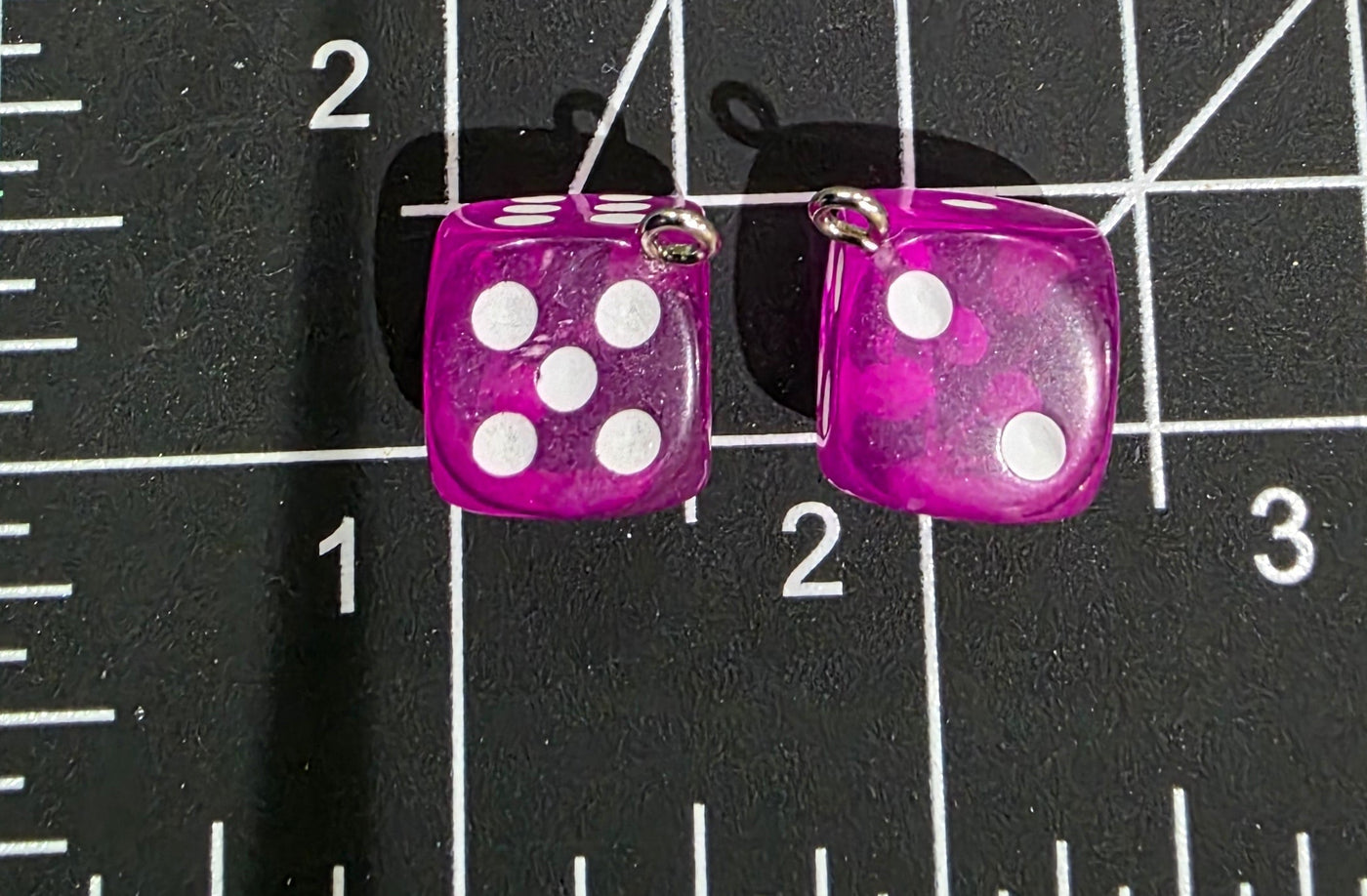 Dice Charms/ Colorful Dice Charms/ Lucky Dice Pendant 2pcs