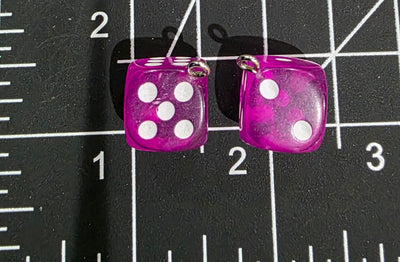 Dice Charms/ Colorful Dice Charms/ Lucky Dice Pendant 2pcs
