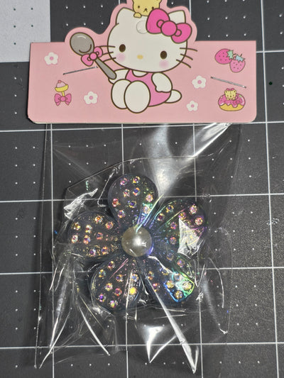 Rhinestone and Pearl Flower Resin Pendant