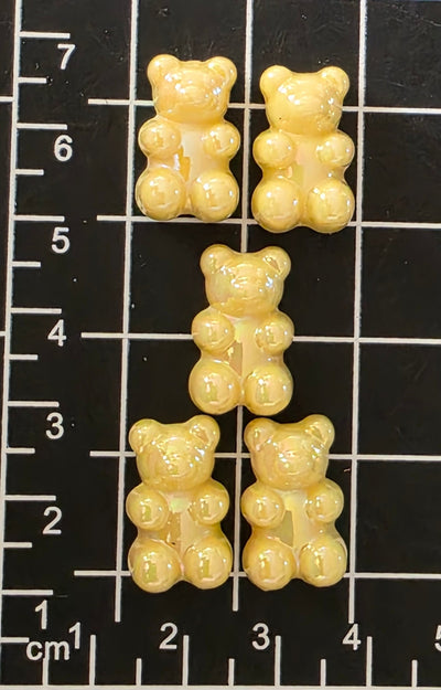 5pc Gummy Bear Charm (AB Coated) -Candy Charm -Rainbow Charm and Pendant