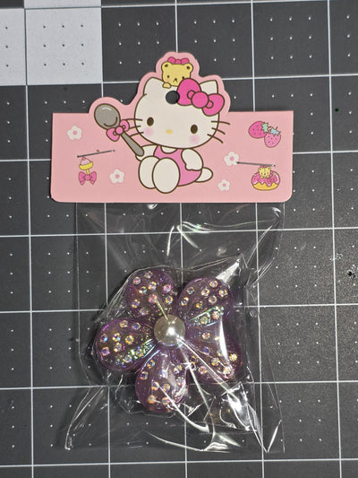 Rhinestone and Pearl Flower Resin Pendant