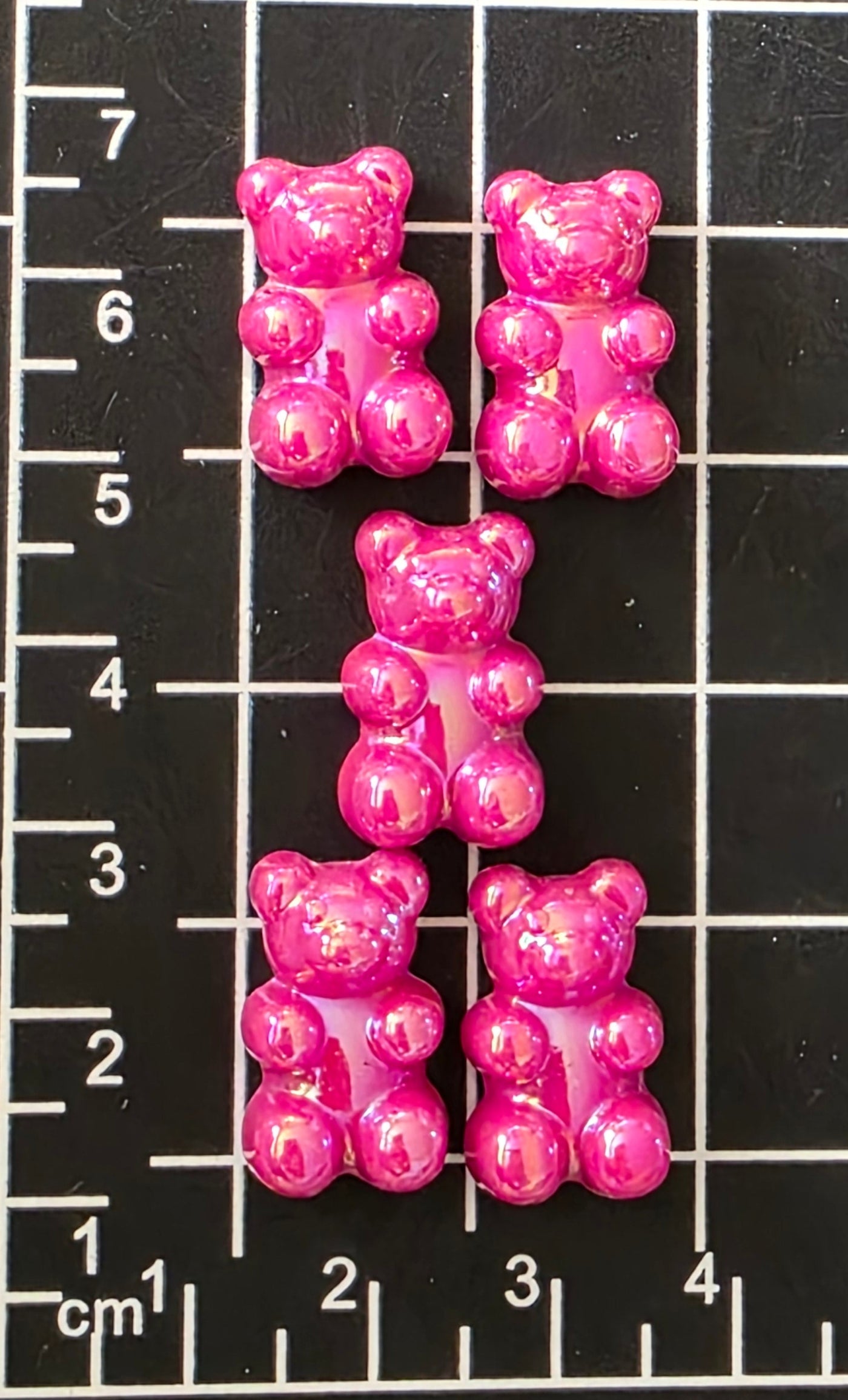 5pc Gummy Bear Charm (AB Coated) -Candy Charm -Rainbow Charm and Pendant