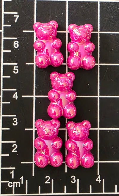 5pc Gummy Bear Charm (AB Coated) -Candy Charm -Rainbow Charm and Pendant