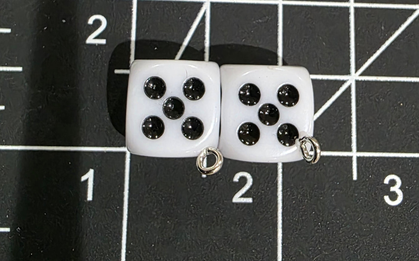 Dice Charms/ Colorful Dice Charms/ Lucky Dice Pendant 2pcs