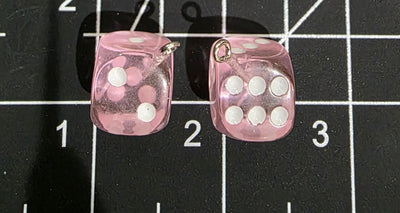 Dice Charms/ Colorful Dice Charms/ Lucky Dice Pendant 2pcs