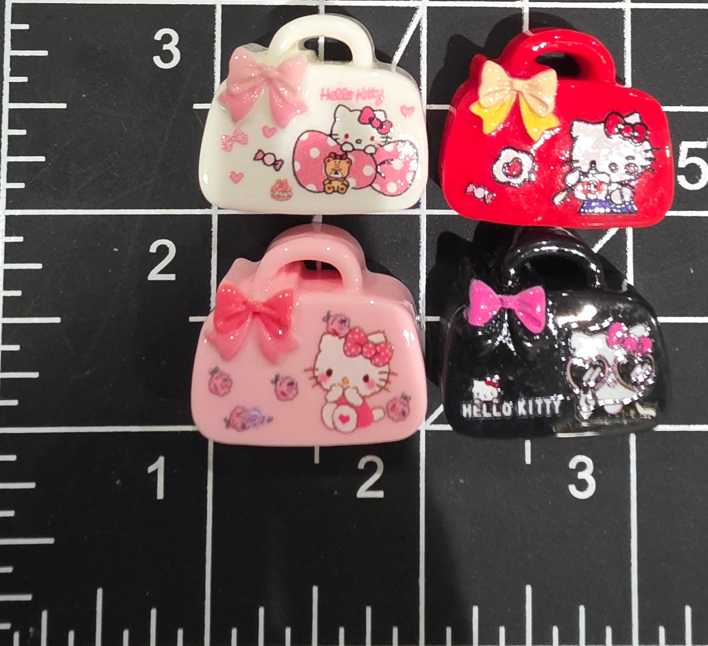 Hello Kitty Resin Purse Beadable Charm 4 pcs
