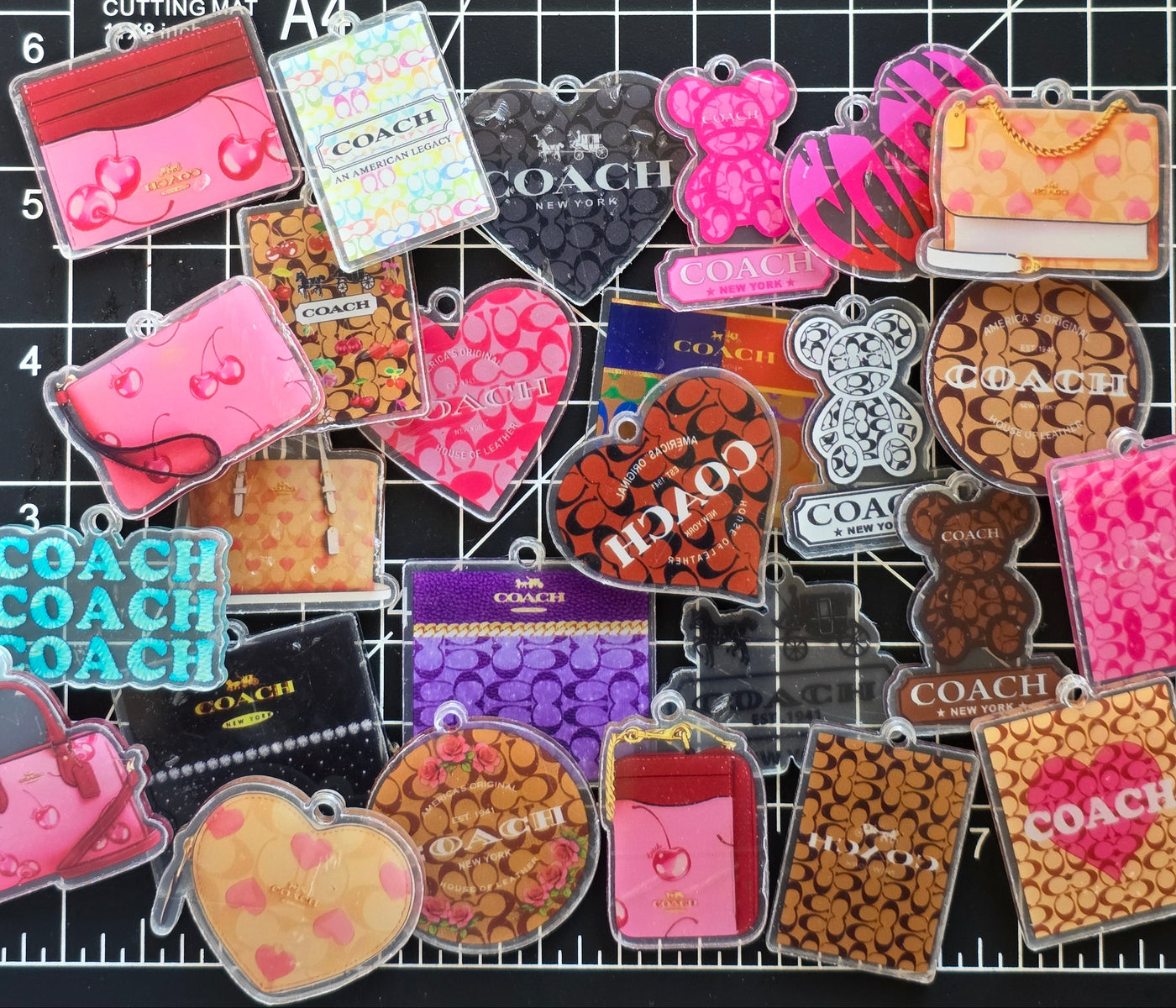 Double-Sided COA Designer Inspired Acrylic Charms with Loop
