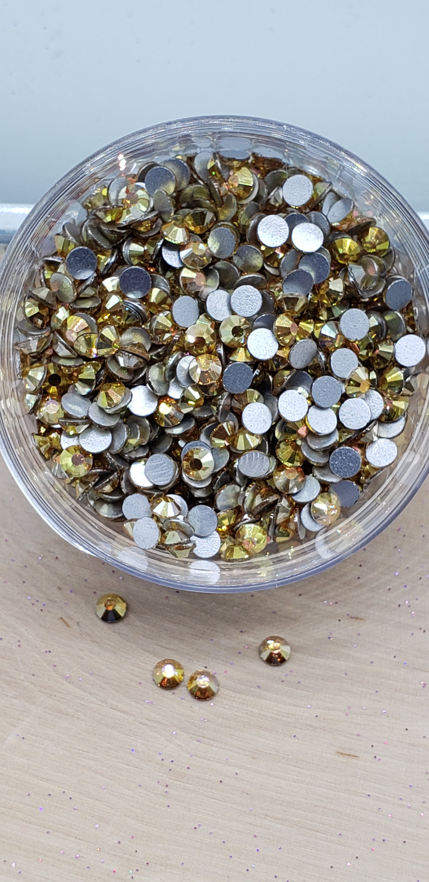 Sunshine Glass Round Flat Back Rhinestones - Charmed By TJ