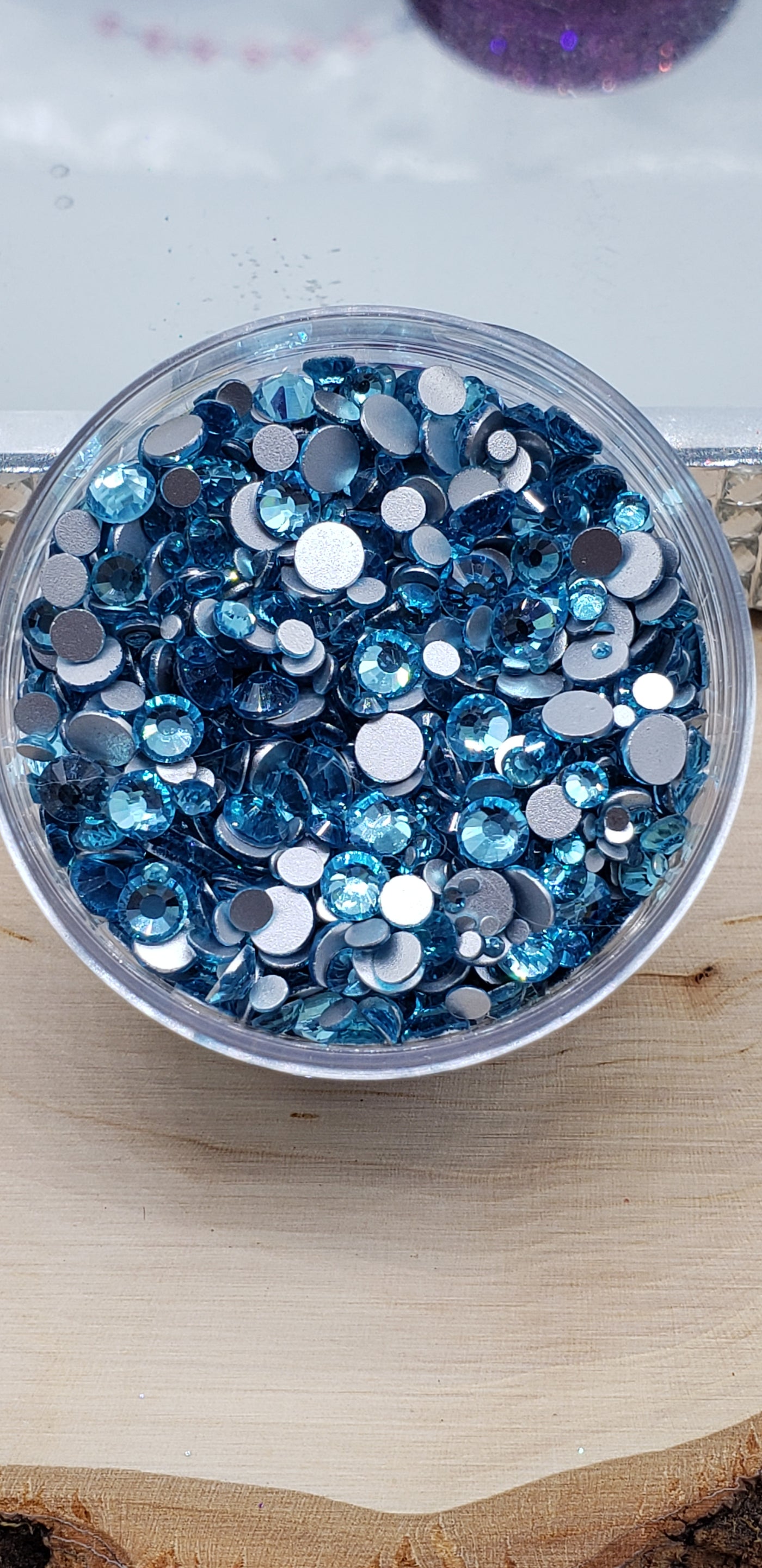 Mixed Size SS3- SS20 Flat Back Glass Rhinestones - Aquamarine - Charmed By TJ